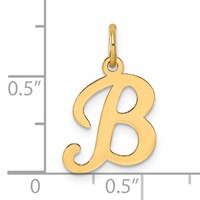 14KY Script Letter B Initial Charm view 4
