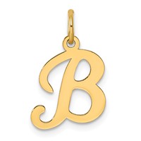 14KY Script Letter B Initial Charm view 1