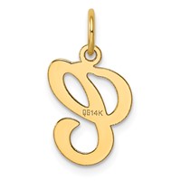 14KY Script Letter C Initial Charm view 3