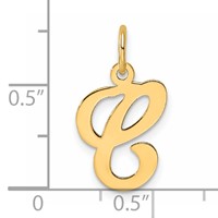 14KY Script Letter C Initial Charm view 4