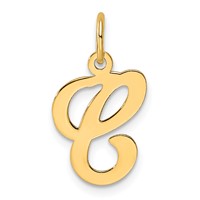 14KY Script Letter C Initial Charm view 1