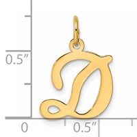 14KY Script Letter D Initial Charm view 4