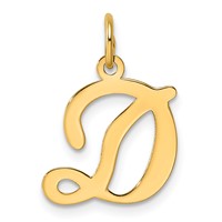 14KY Script Letter D Initial Charm view 1
