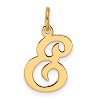 14K Yellow Gold Script Letter E Initial Charm view 1