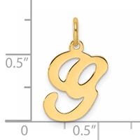 14K Yellow Gold Script Letter G Initial Charm view 4