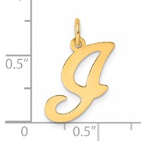 14K Yellow Gold Script Letter I Initial Charm view 4