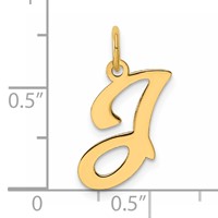 14K Yellow Gold Script Letter J Initial Charm view 4
