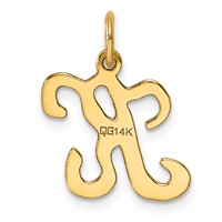 14K Yellow Gold Script Letter K Initial Charm view 3