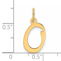 14K Yellow Gold Script Letter O Initial Charm view 4