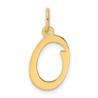 14K Yellow Gold Script Letter O Initial Charm view 1