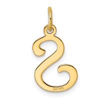 14K Yellow Gold Script Letter S Initial Charm view 3
