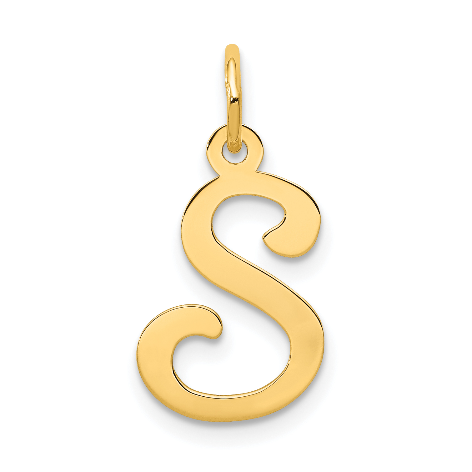 14KY Script Letter S Initial Charm (YC248S)