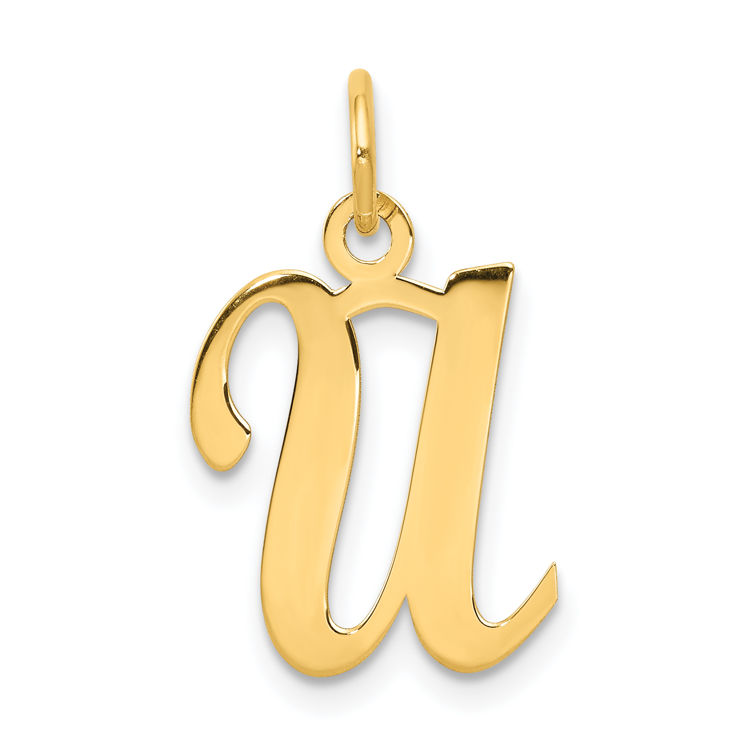 14KY Script Letter U Initial Charm (YC248U)