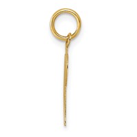 14K Yellow Gold Script Letter V Initial Charm view 2
