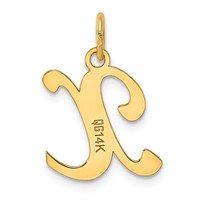 14K Yellow Gold Script Letter X Initial Charm view 3