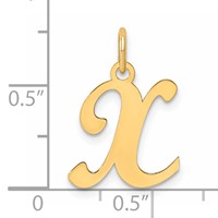 14K Yellow Gold Script Letter X Initial Charm view 4