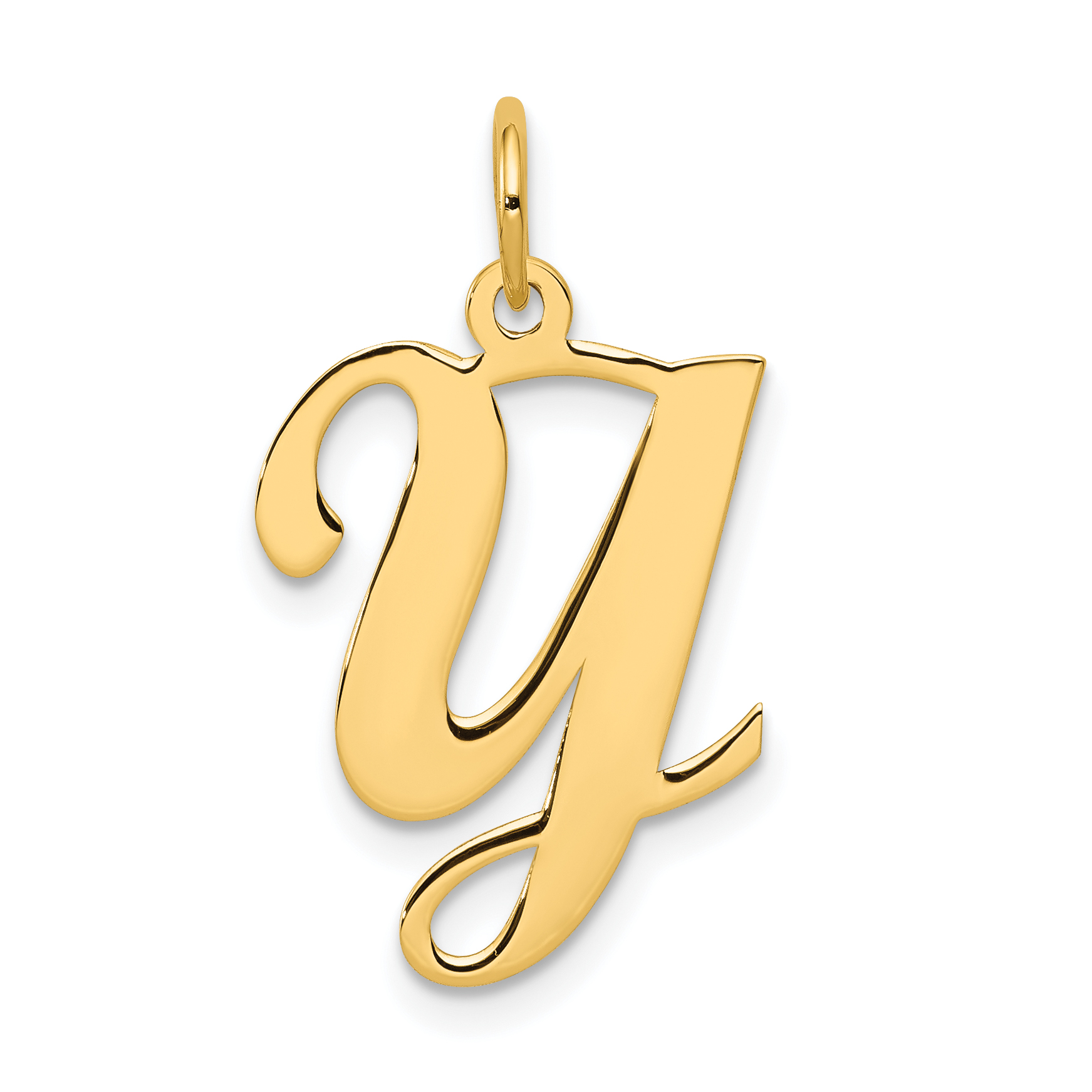 14KY Script Letter Y Initial Charm (YC248Y)