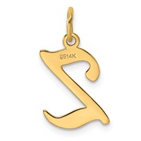 14KY Script Letter Z Initial Charm view 3
