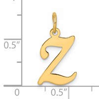 14KY Script Letter Z Initial Charm view 4