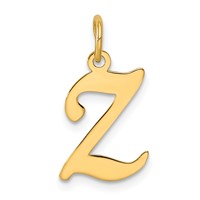 14KY Script Letter Z Initial Charm view 1