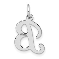14KW White Gold Script Letter B Initial Charm view 4