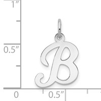 14KW White Gold Script Letter B Initial Charm view 3