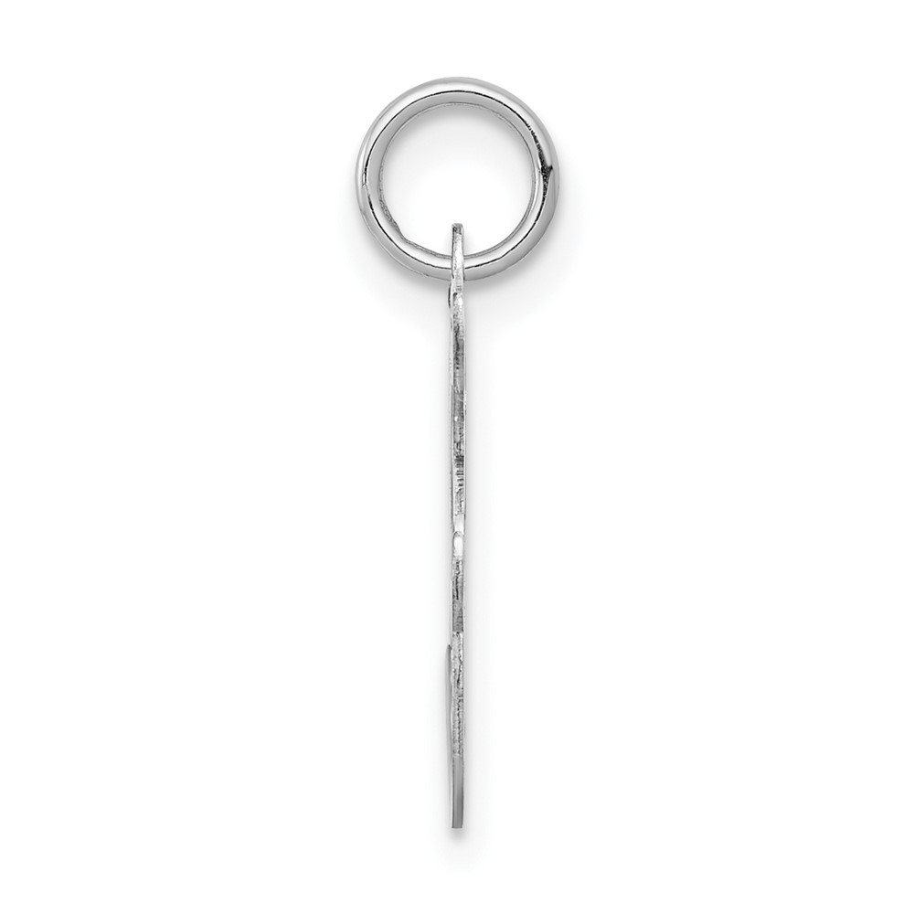 14KW White Gold Script Letter F Initial Charm (YC249F)