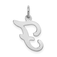 14K White Gold Script Letter F Initial Charm view 4