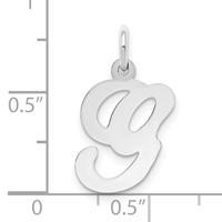 14K White Gold Script Letter G Initial Charm view 3