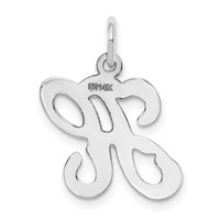 14K White Gold Script Letter H Initial Charm view 4