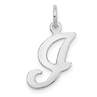 14KW White Gold Script Letter I Initial Charm view 4