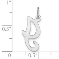 14KW White Gold Script Letter I Initial Charm view 3