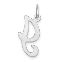 14KW White Gold Script Letter I Initial Charm view 1