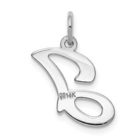 14K White Gold Script Letter J Initial Charm view 4