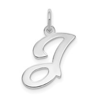 14K White Gold Script Letter J Initial Charm view 1