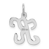 14K White Gold Script Letter K Initial Charm view 4