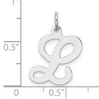 14KW White Gold Script Letter L Initial Charm view 4
