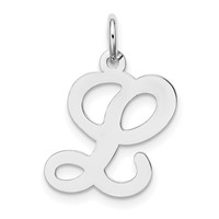 14KW White Gold Script Letter L Initial Charm view 1