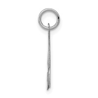 14K White Gold Script Letter M Initial Charm view 2