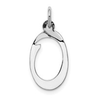 14K White Gold Script Letter O Initial Charm view 4