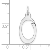 14K White Gold Script Letter O Initial Charm view 3