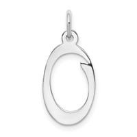 14K White Gold Script Letter O Initial Charm view 1