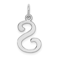 14KW White Gold Script Letter S Initial Charm view 4