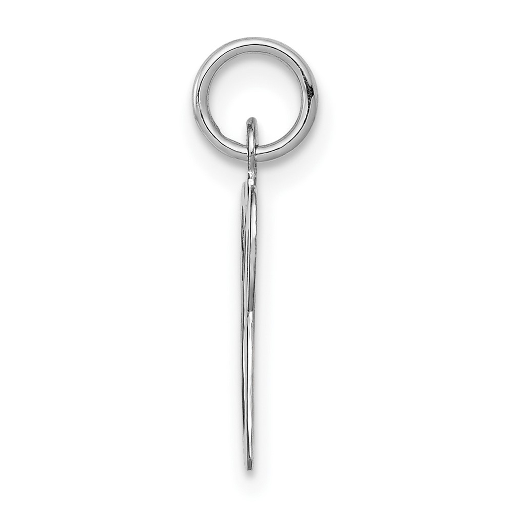 14KW White Gold Script Letter V Initial Charm (YC249V)