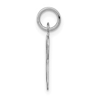 14K White Gold Script Letter V Initial Charm view 2