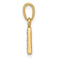 14K Pendant with Rhodium Diamond Letter a Initial view 2