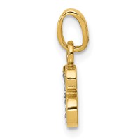 14K Pendant with Rhodium Diamond Letter B Initial view 2