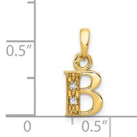 14K Pendant with Rhodium Diamond Letter B Initial view 4