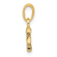 14K Pendant with Rhodium Diamond Letter F Initial view 2