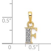 14K Pendant with Rhodium Diamond Letter F Initial view 3